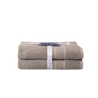 2PK Ultimate Alanya Turkish Cotton Bath Towel 550Gsm Highly Absorbant Almond