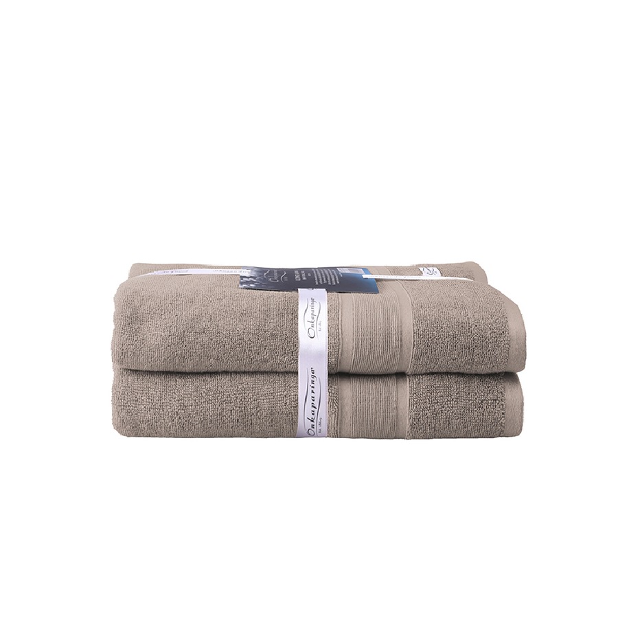 2PK Ultimate Alanya Turkish Cotton Bath Towel 550Gsm Highly Absorbant Almond