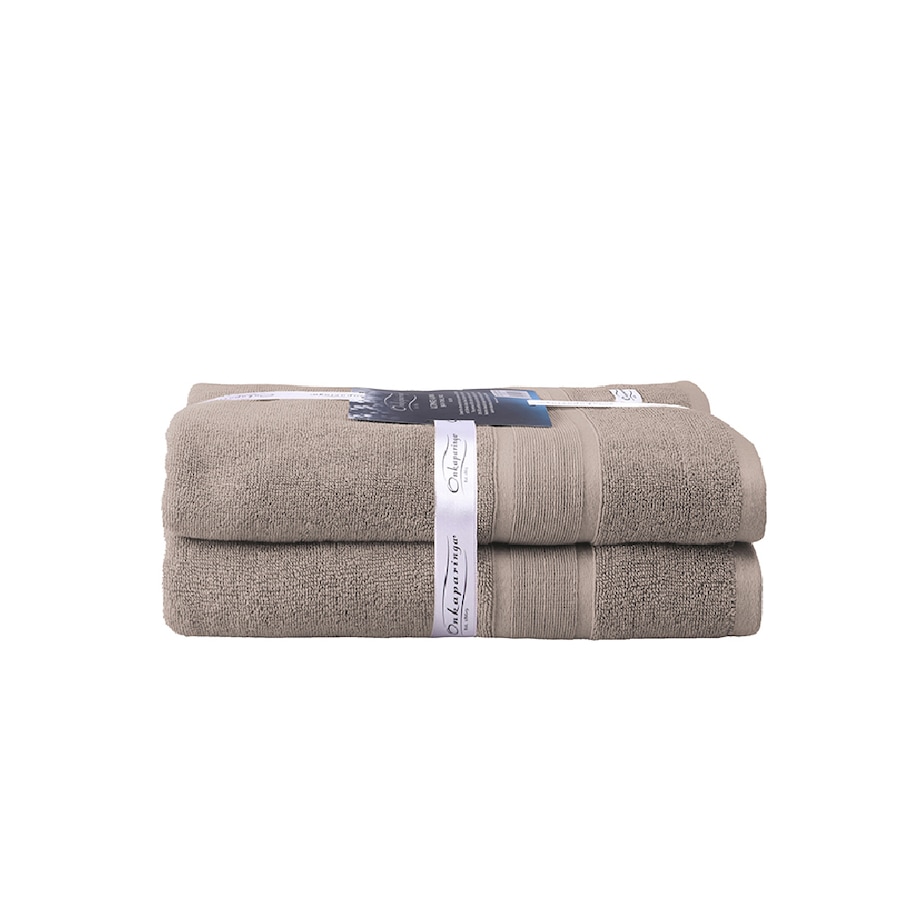 2PK Ultimate Alanya Turkish Cotton Bath Towel 550Gsm Highly Absorbant Almond