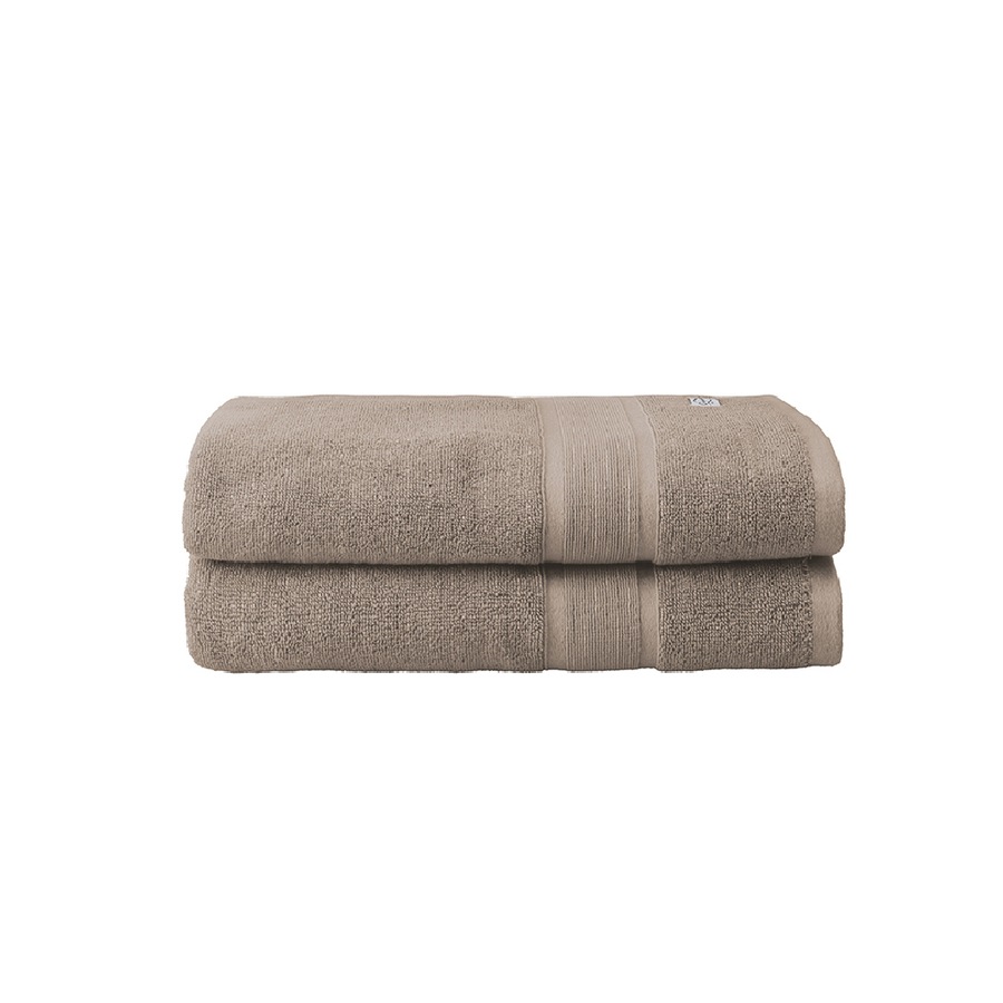 2PK Ultimate Alanya Turkish Cotton Bath Towel 550Gsm Highly Absorbant Almond