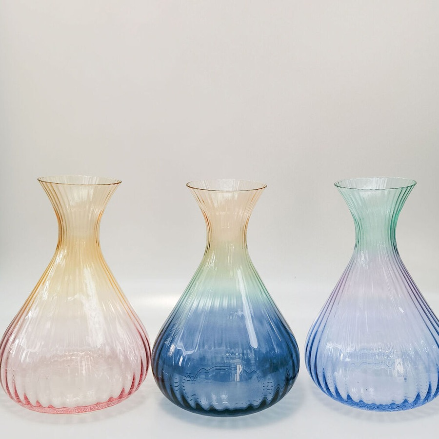 2PK Urban Ellie Ombre 2L Glass Decanter Pitcher Jug 24x10cm Amber Blue