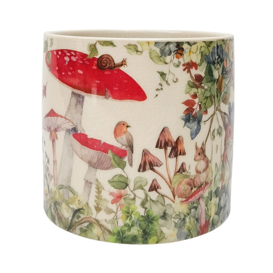 2PK Urban Enchanted Garden Fairy Home Garden Decor Plant Pot Red Planter 14cm