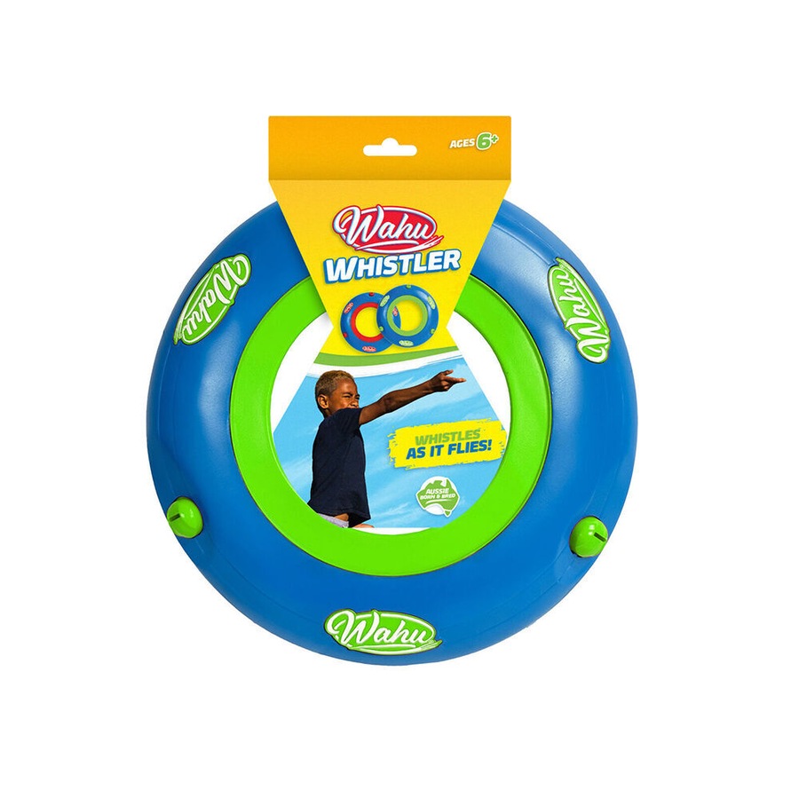 2PK Wahu Sonic Whistler Soft Grip Flying Outdoor Beach Disc Frisbee Toy Kids 6y+