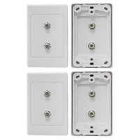 2PK Wall Plate Twin F Type F Socket for TV Antenna/Aerial Foxtel Satellite Coax