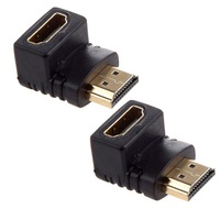 2PK Westinghouse HDMI 90° Angle L Male to Female Adaptor Connector Gold Plated