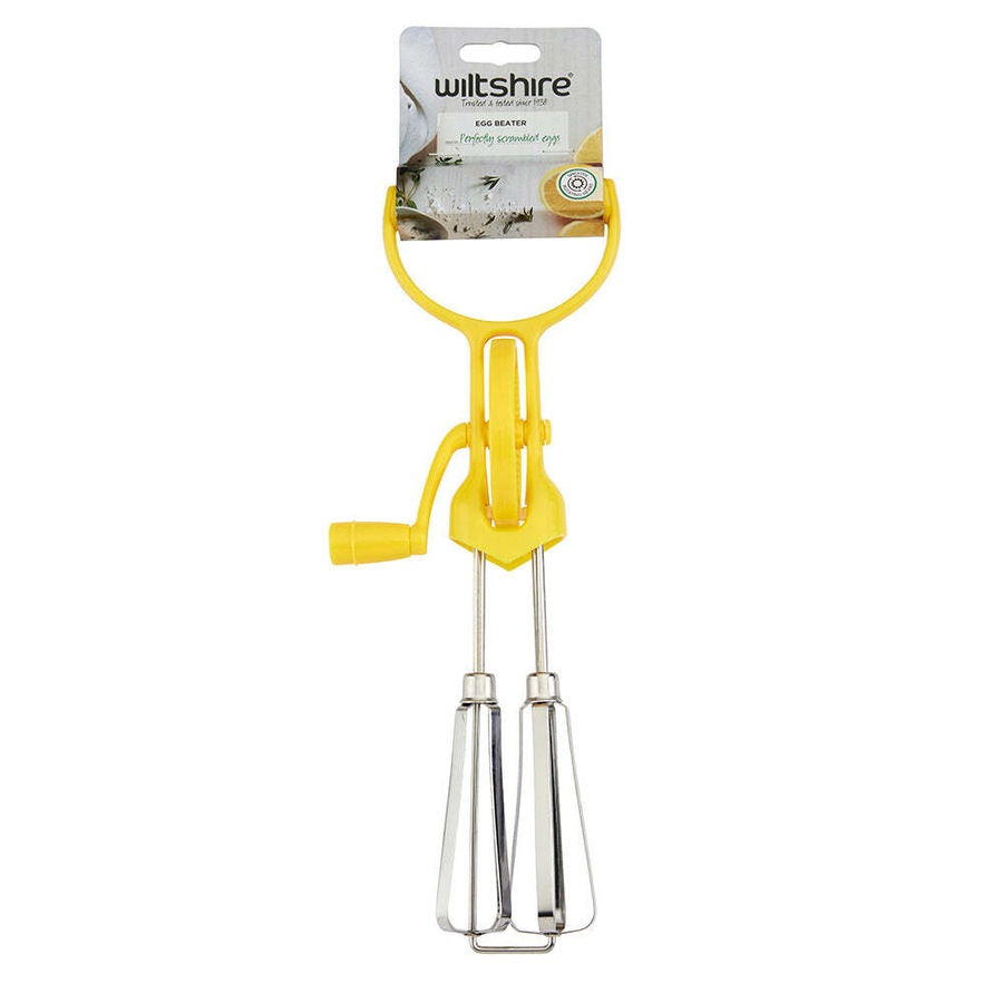 2PK Wiltshire Comfortable Grip Manual Egg Beater/Scrambler/Whipper Utensil