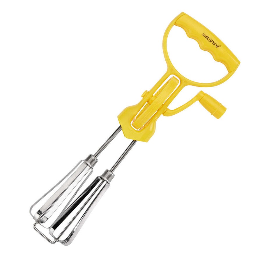2PK Wiltshire Comfortable Grip Manual Egg Beater/Scrambler/Whipper Utensil