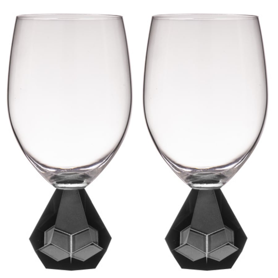 2PK Zhara 350ml Wine Glass Water/Juice Cocktail Drinkware Glassware Cup Onyx