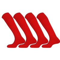 2PR Mitre Mercury Plain Football Sports Boy Socks Euro 30-35 UK 12-2 Scarlet