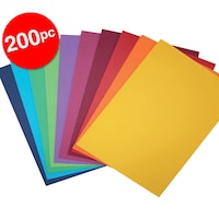 2x 100pc ColourfulDays A4 Colour Board 200gsm Paper Craft School Sheets Assorted
