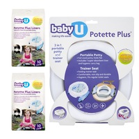 2x 10pc BabyU Disposable Liners & Potette Plus Portable Potty/Trainer Set