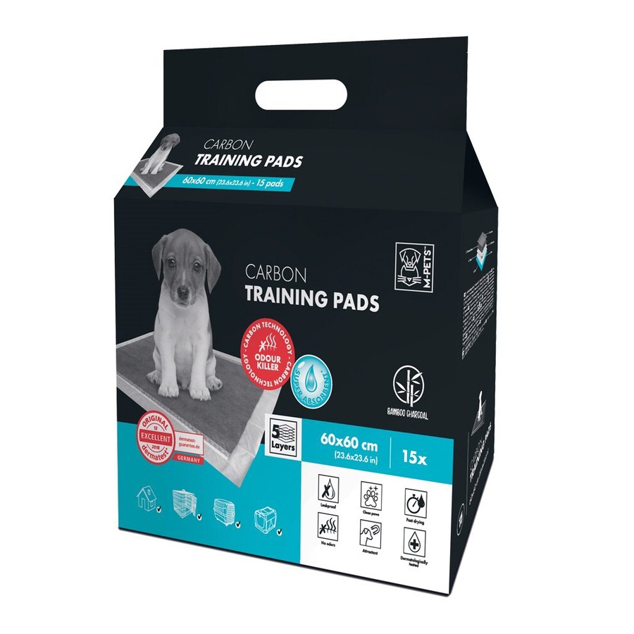 2x 15pc M-Pets 60cm Puppy/Senior Dog Pet Carbon Training Pad Fast Dry Pee Mat