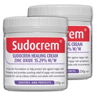 2x 250g Sudocrem Soothing/Healing Cream Baby Nappy Rash/Eczema/Dermatitis