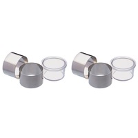 2x 2pc Mastercraft 8cm Stainless Steel Cooking Ring Pusher Round Moulds Silver