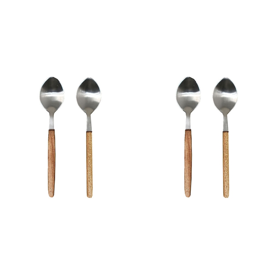 2x 2pc NF Living Serving Spoons Set with Handles 13x2.5cm Brown