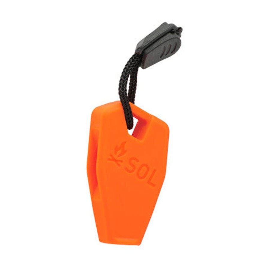 2x 2pc SOL Rescue Whistle Dual Tone Loud Floating Weatherproof Orange Lanyard