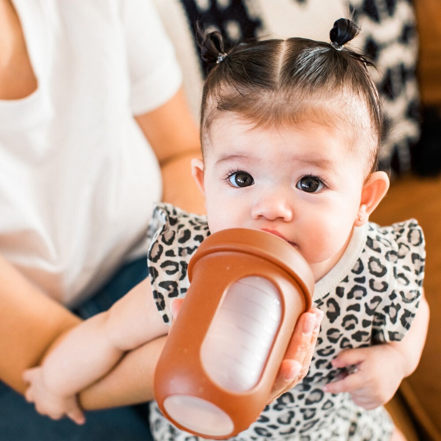 2x 3PK Boon Nursh Collapsible Silicone Baby Bottle Speckle 237ml 3 Months+
