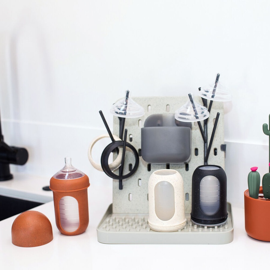 2x 3PK Boon Nursh Collapsible Silicone Baby Bottle Speckle 237ml 3 Months+