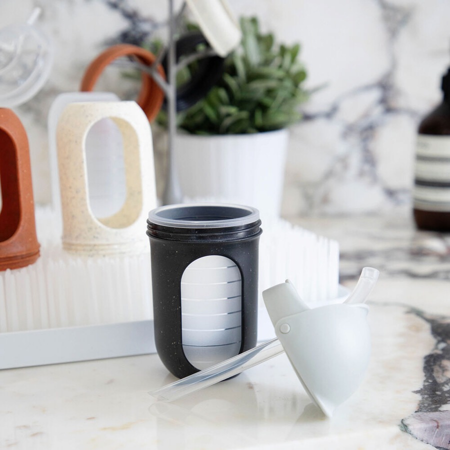 2x 3PK Boon Nursh Collapsible Silicone Baby Bottle Speckle 237ml 3 Months+