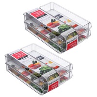 2x 3PK Boxsweden 30x20cm Crystal Fridge/Pantry Kitchen Food BPA Free Tray Clear