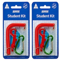 2x 4pc Kevron School ID Student Card/Tag Holder Kit/Carabiner Assorted Colour