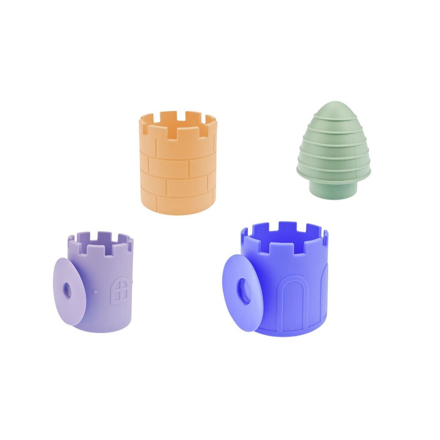 2x 4pc Koala Dream Silicone Baby Castle Pour & Play Bath Toy Playset 4m+