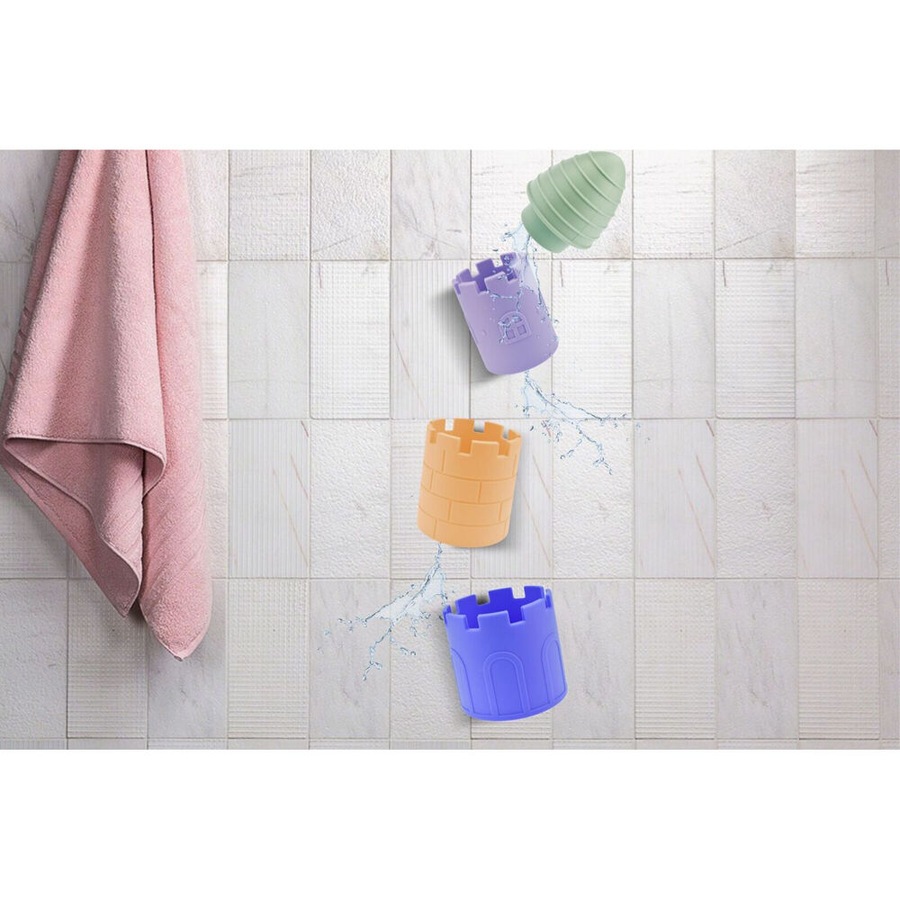 2x 4pc Koala Dream Silicone Baby Castle Pour & Play Bath Toy Playset 4m+