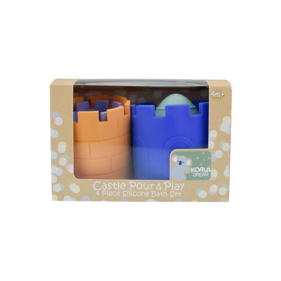 2x 4pc Koala Dream Silicone Baby Castle Pour & Play Bath Toy Playset 4m+