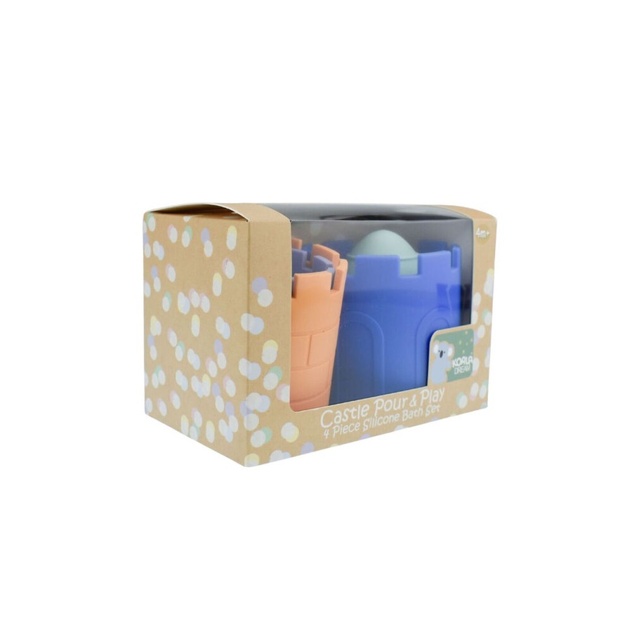 2x 4pc Koala Dream Silicone Baby Castle Pour & Play Bath Toy Playset 4m+