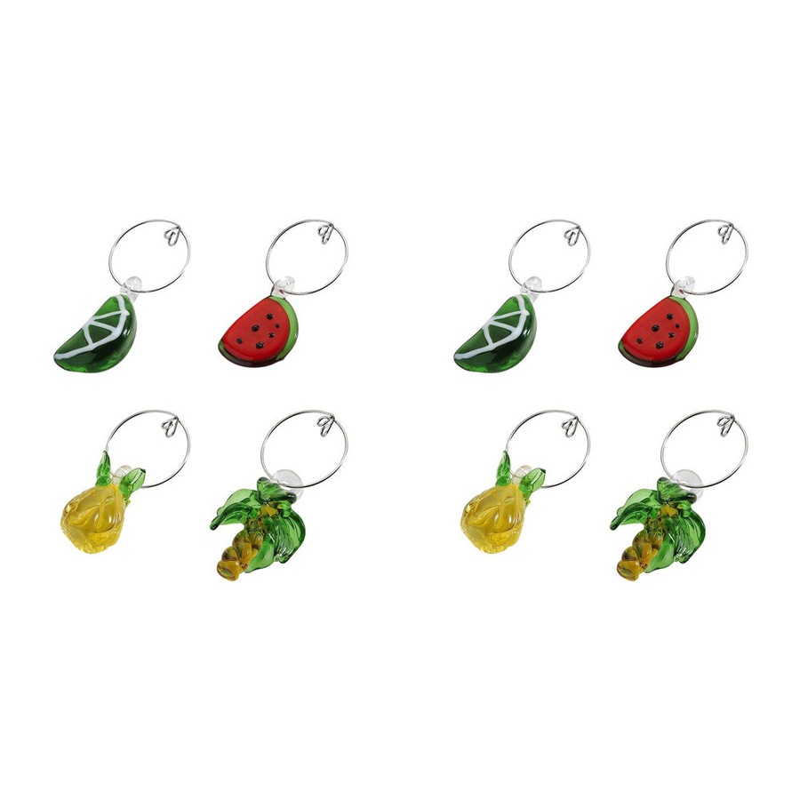 2x 4pc Porto Fiesta Reusable Wine Charm Glass Cocktail Drink Beverage Marker