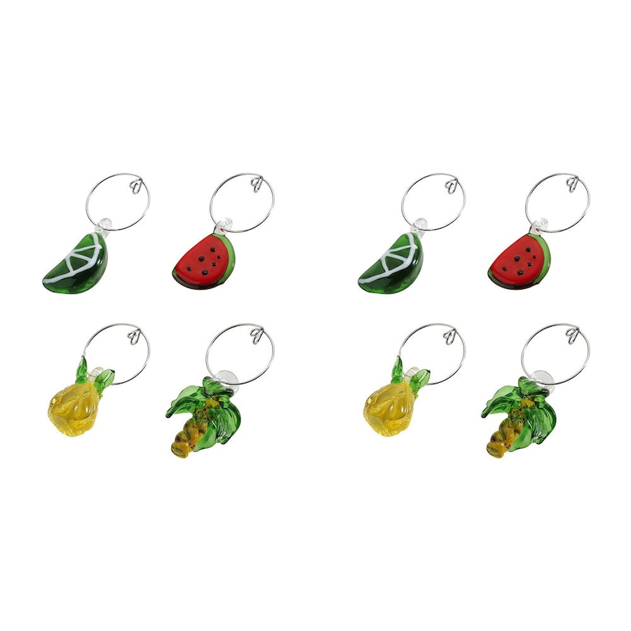 2x 4pc Porto Fiesta Reusable Wine Charm Glass Cocktail Drink Beverage Marker