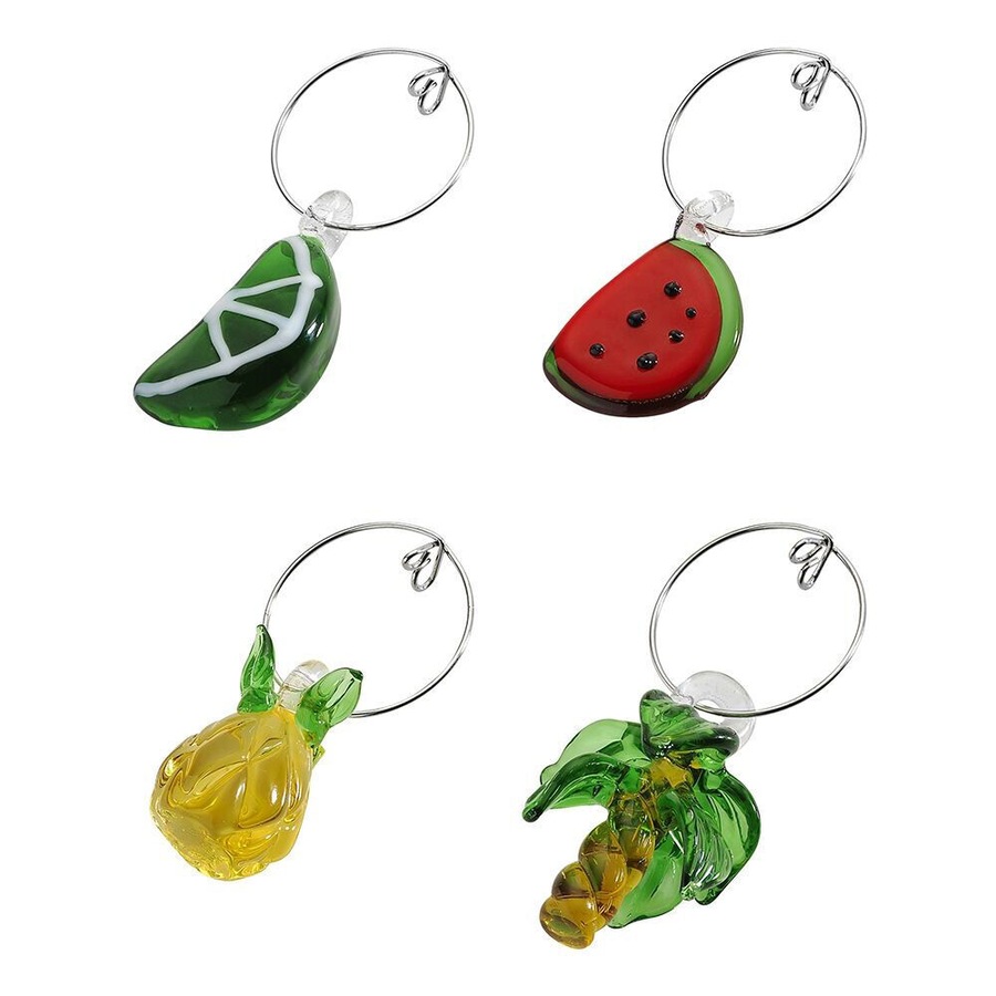 2x 4pc Porto Fiesta Reusable Wine Charm Glass Cocktail Drink Beverage Marker