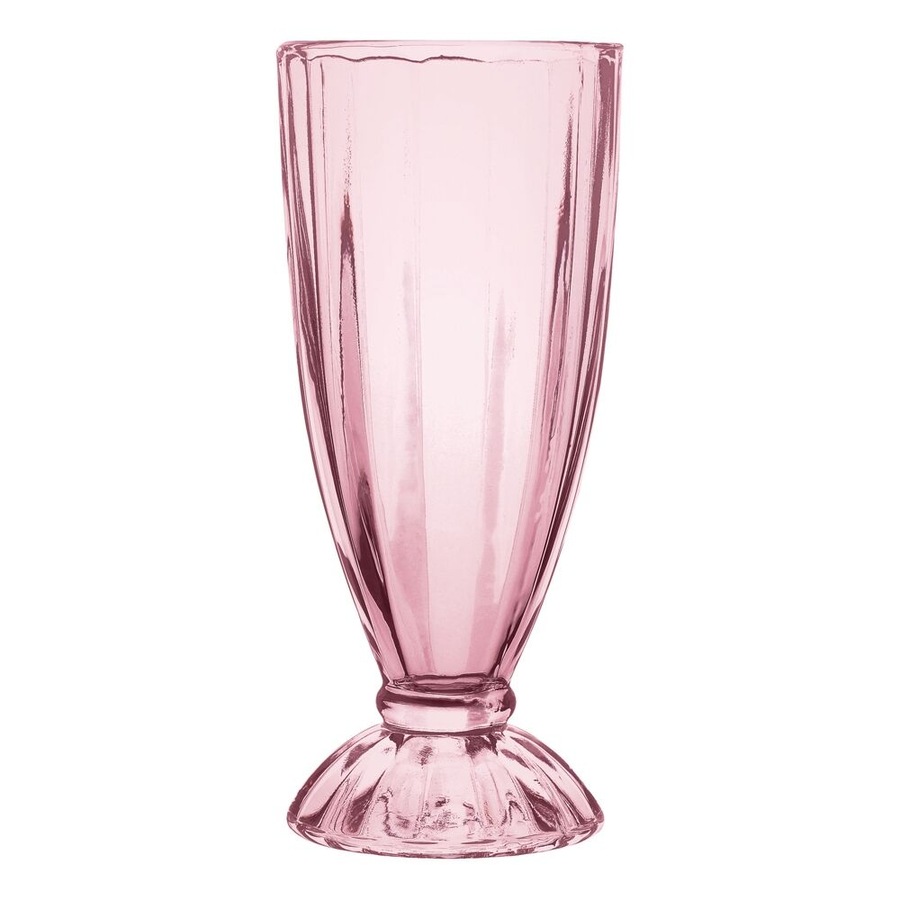 2x 4pc Porto Soda Lime Glass Milkshake Cups 340ml Citron, Ruby, Sky, Rose