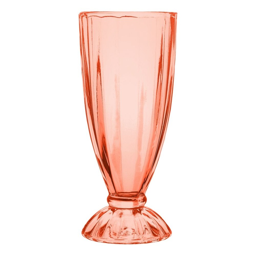 2x 4pc Porto Soda Lime Glass Milkshake Cups 340ml Citron, Ruby, Sky, Rose