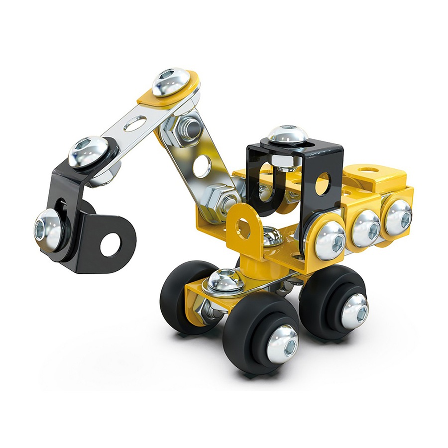 2x 67pc Construct IT Constructables DIY Excavator Toy Set w/ Tools Kids 6y+ YLLW