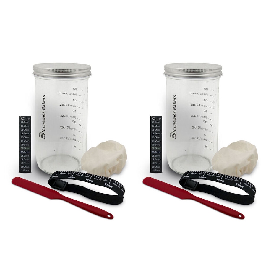 2x 6pc Brunswick Bakers Sourdough Starter Kit Home DIY Bread Making/Baking Tools