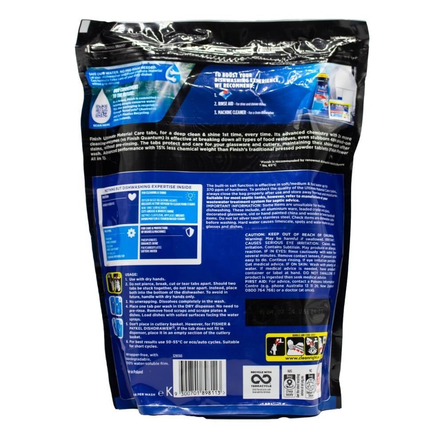 2x 70pc Finish Dishwasher Tablets Powerball Ultimate All-in-1 Dish Cleaner Soap
