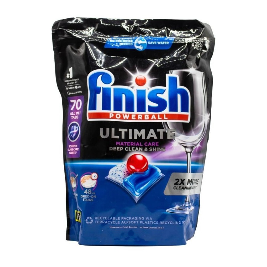 2x 70pc Finish Dishwasher Tablets Powerball Ultimate All-in-1 Dish Cleaner Soap