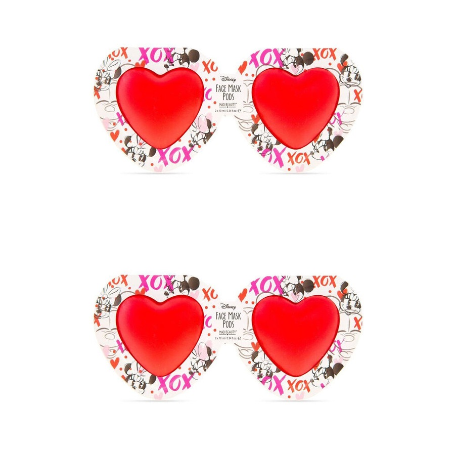 2x 8pc Disney Minnie & Mickey Mouse Totally Devoted Face Mask Pods 20ml Red