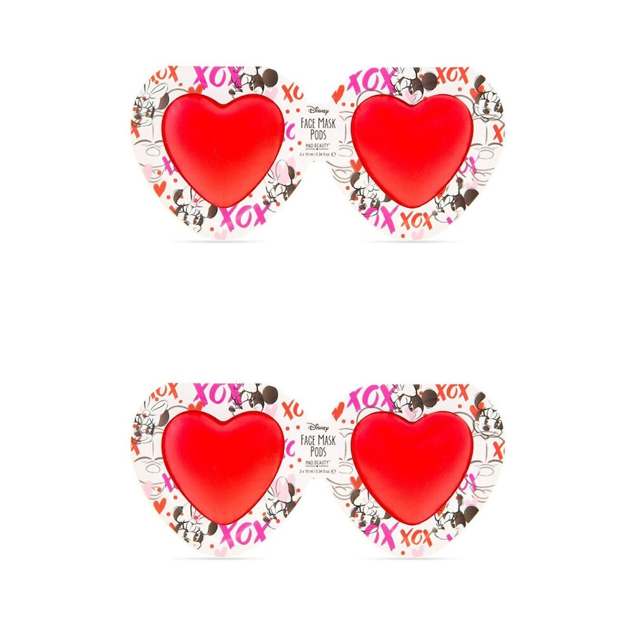 2x 8pc Disney Minnie & Mickey Mouse Totally Devoted Face Mask Pods 20ml Red