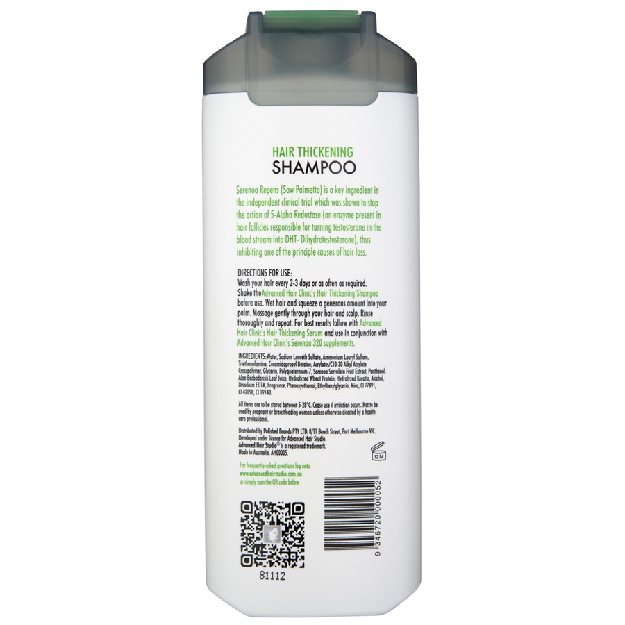 2x Advanced Hair Clinic 200ml Shower Bathroom Hair Thickening Scalp Care Shampoo