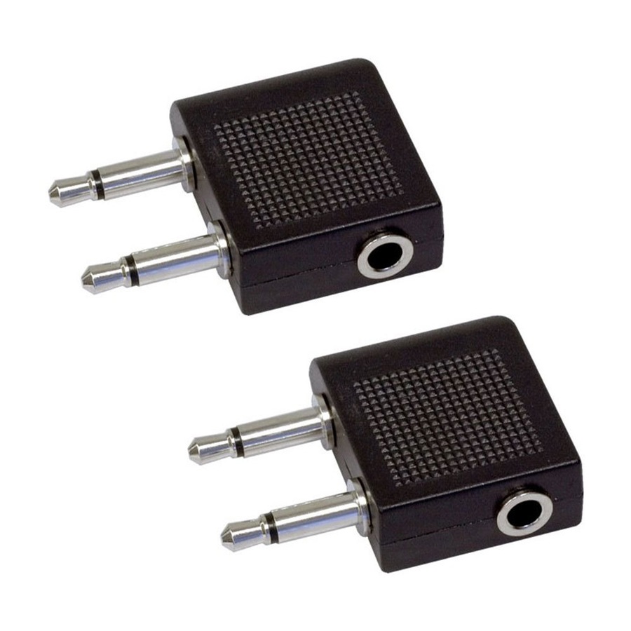 2x Aeroplane/Airplane/Plane/Travel Adapter 3.5mm Jack Audio Headphones/Earphone