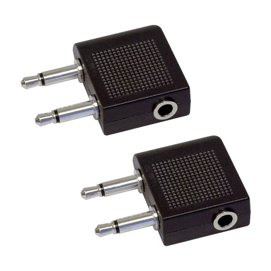 2x Aeroplane/Airplane/Plane/Travel Adapter 3.5mm Jack Audio Headphones/Earphone
