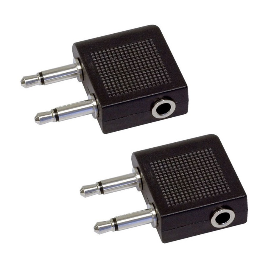 2x Aeroplane/Airplane/Plane/Travel Adapter 3.5mm Jack Audio Headphones/Earphone