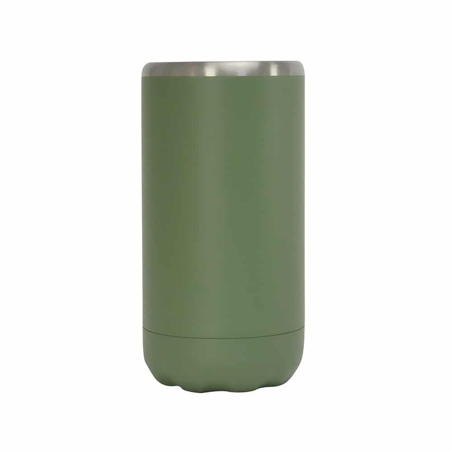 2x Annabel Trends 14.5cm S/S Can Soda Beverage Cooler Insulated Skinny Khaki