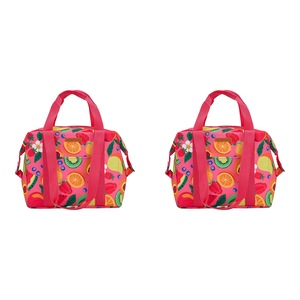 2x Annabel Trends 25cm Insulated Cooler Bag Box Food/Drink Carrier Tropicana