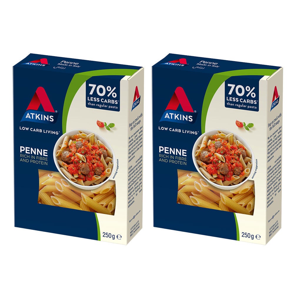 2x Atkins 250g Low Carb Weight Management/Diet Healthy Penne Pasta Noodles