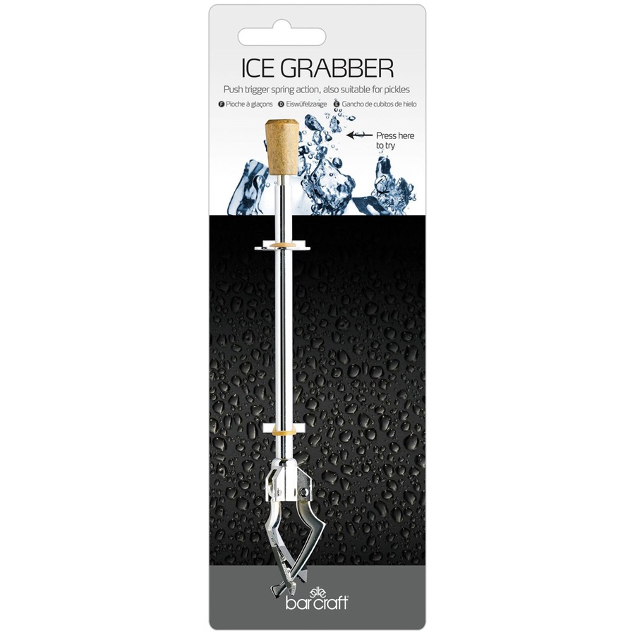 2x BarCraft Stainless Steel 18cm Pickle & Ice Cube Grabber Barware Claw Silver
