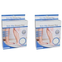 2x Bath Shower Rug 44x73cm Non-Slip/Fast Drying/Stain Resistant w/ Suction Cup