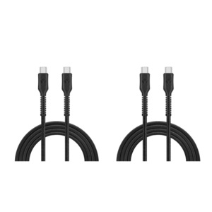 2x Bonelk Long-Life 1.2m/100W Easy Grip USB-C Cable For iPhone 15 Black